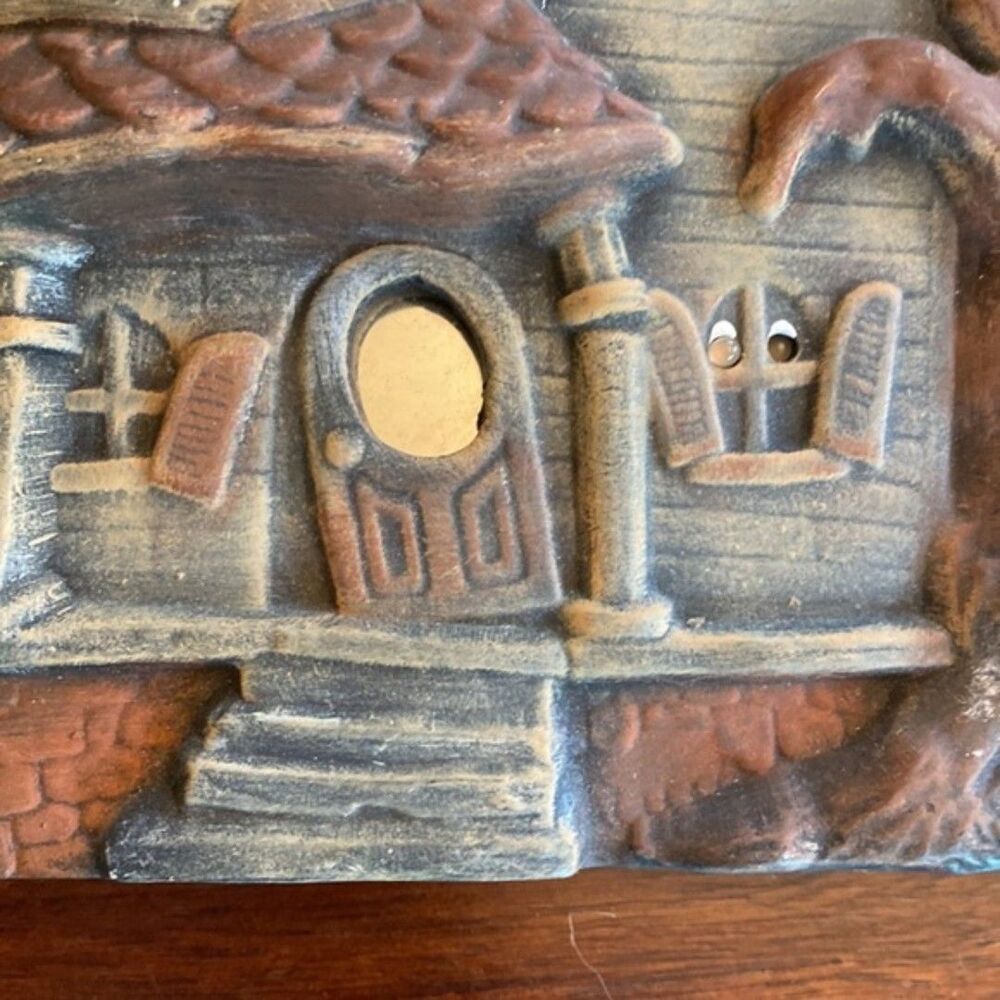 HALLOWEEN Vintage Chalkware Wall Haunted House - Picture 3 of 7